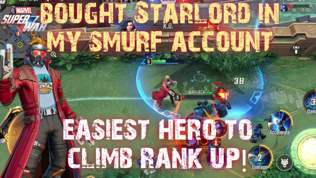 MARVEL SUPER WAR: Starlord Jungler - EASIEST Hero to Rank up! Power Core+Build