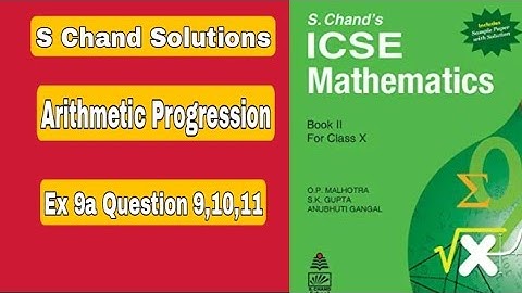 S chand solutions Ex9a Question 9 ,10 , 11 Arithmetic Progression