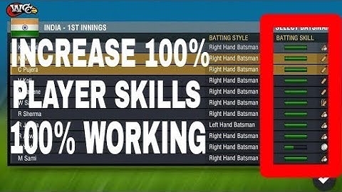 Wcc2 increase player skills 100% in all format | wcc2 new version 2.5.5 | Hindi |