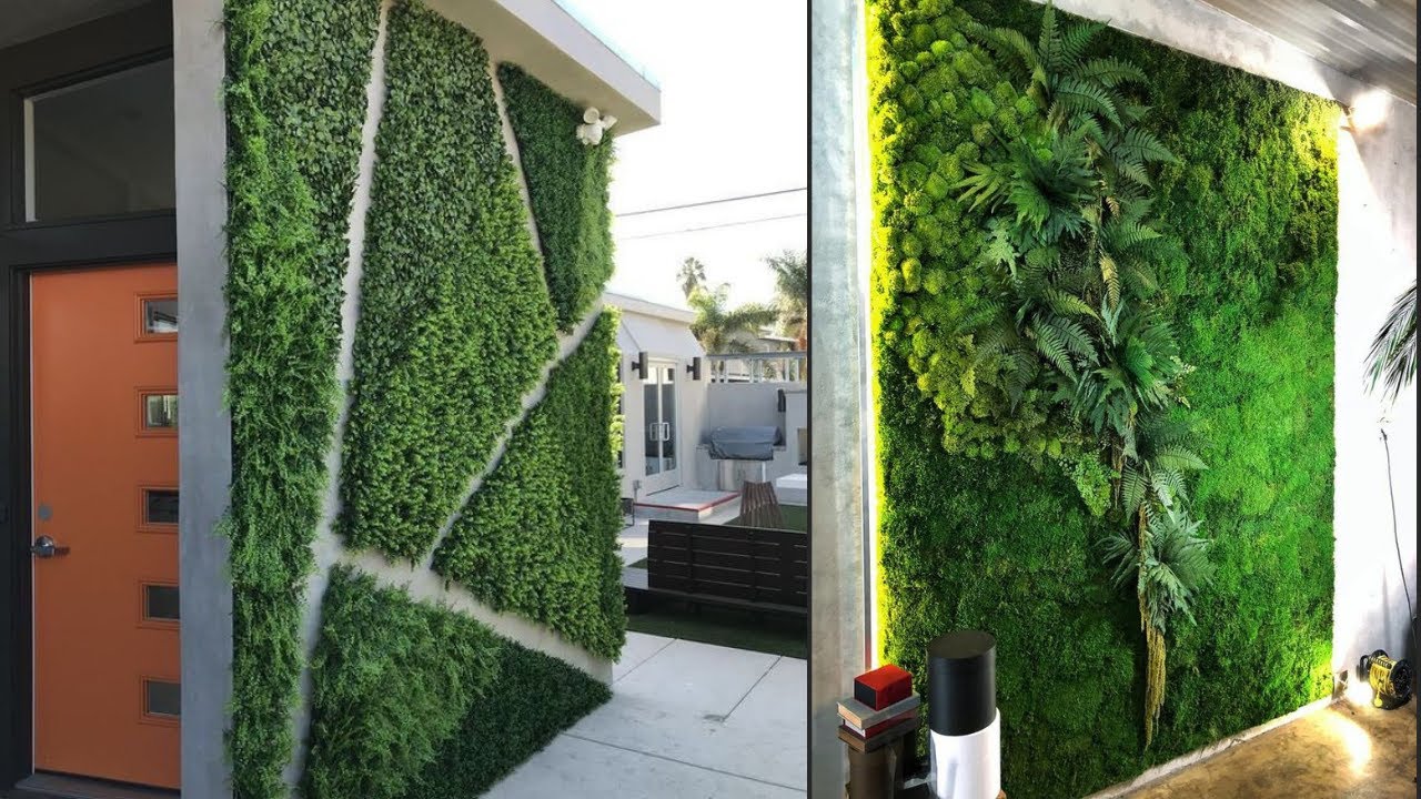 Artificial Green Grass Wall Design Ideas for Interior Wall 2024 Green