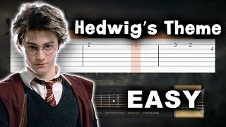 Video thumbnail of "Harry Potter - Hedwig’s Theme - EASY Guitar tutorial (TAB AND CHORDS)"