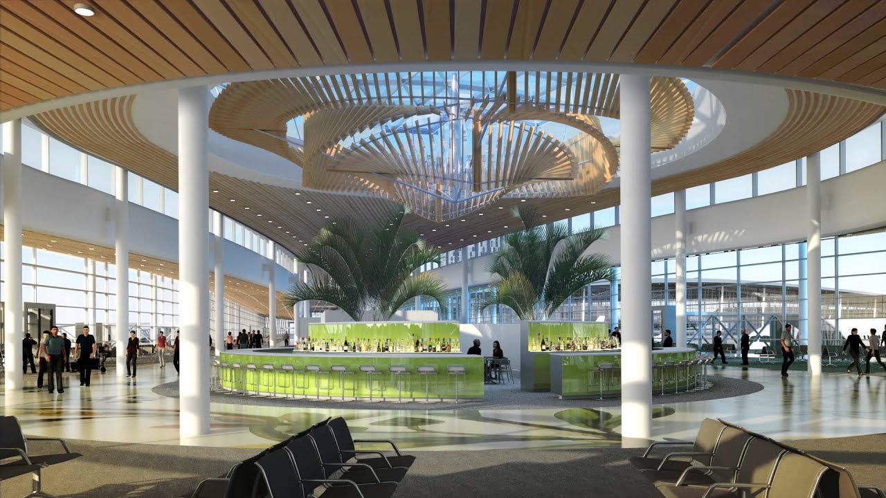 Louis Armstrong New Orleans International Airport Terminal Animation - YouTube