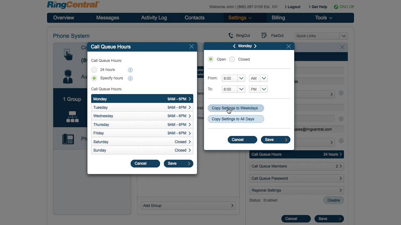 Ringcentral Queue How to Set Up Call Queue Business Hours - YouTube