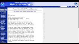 NWS Forecast for Tropical Storm Amanda on 8764 kHz USB
