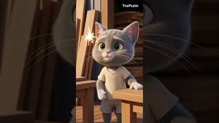 Poverty meets smart work  # kitten story #ai #catart #cat