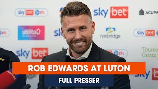 PRESS CONFERENCE | Rob Edwards with Gary Sweet and Mick Harford after becoming Luton Town manager!