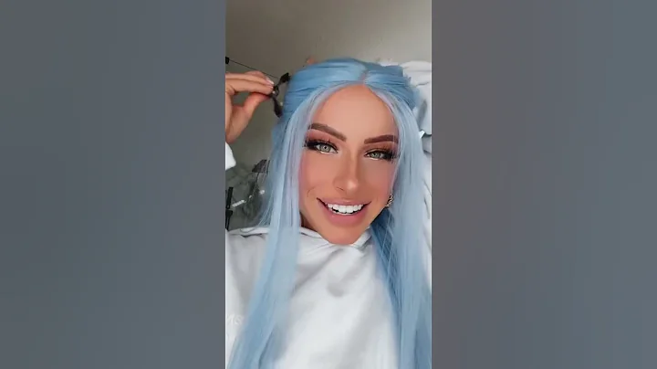 BLUE WIG INSTALL!?💙🦋#wiginstall #wighelp #syntheticwig #wigreview #wigtransformation #bald
