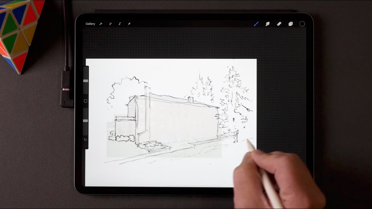 Prelim Drawing - Procreate App, iPad Pro 2020 12.9" - YouTube