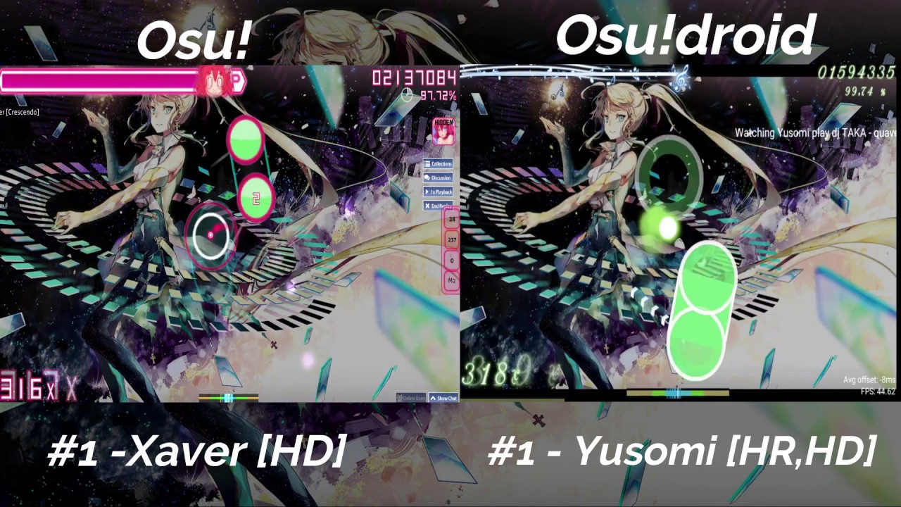 dj TAKA - quaver[Crescendo] - #1 Osu & Osu!droid play - YouTube