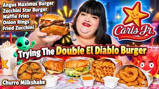 Trying The Double El Diablo Burger from Carl's Jr Mukbang
