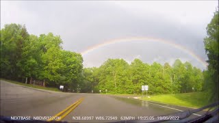 Severe Hailer & Rainbow near Loogootee, IN (5/19/22)
