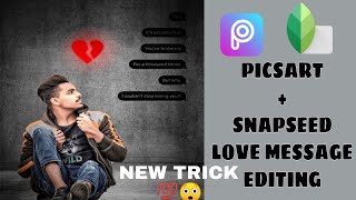 Picsart Love message DP editing 💔||new tricks 😲😲💯||amazing one.. screenshot 1