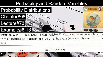 Probability and Random Variables | Chapter#08 | Example#8.13 | 1st Year Statistics Dr. Faqir