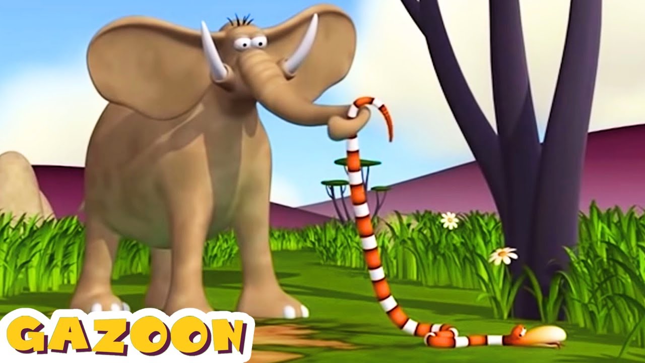 Gazoon - Gajah VS Ular  🐍 | Gajah Kartun | Kartun Hutan yang Lucu untuk Anak-anak
