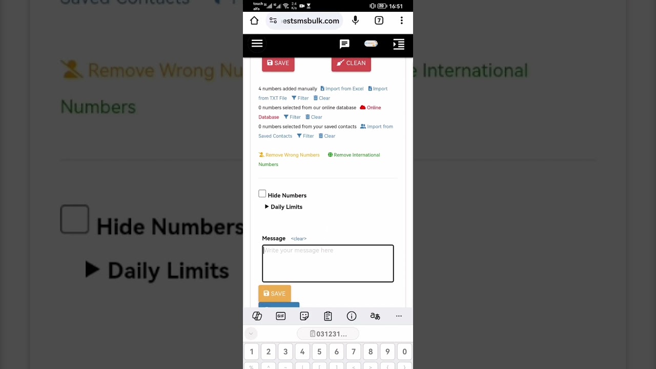 Send SMS - Copy Paste from excel 