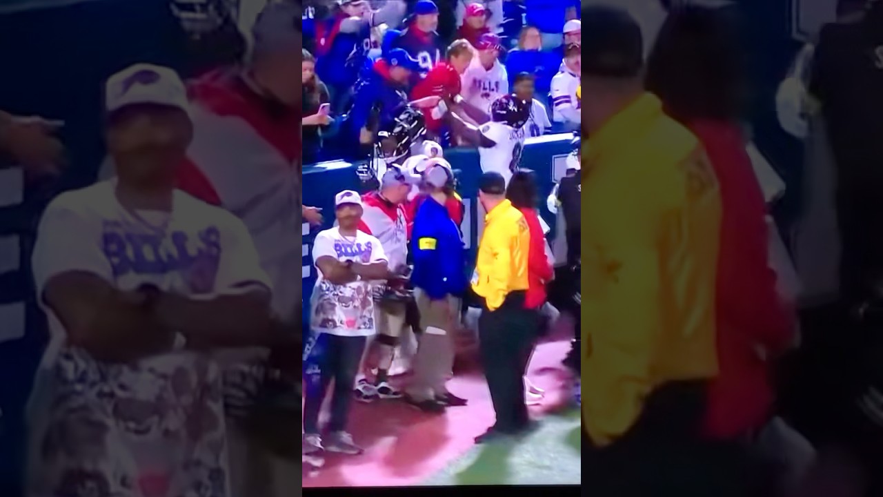 Lamar Jackson & Bills fan incident. 👀