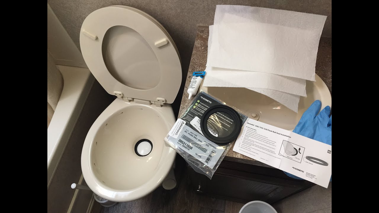 How to Replace a Dometic 300/310/320 Leaking Toilet Flush Ball Seal (gasket)  in a Couple of Minutes 