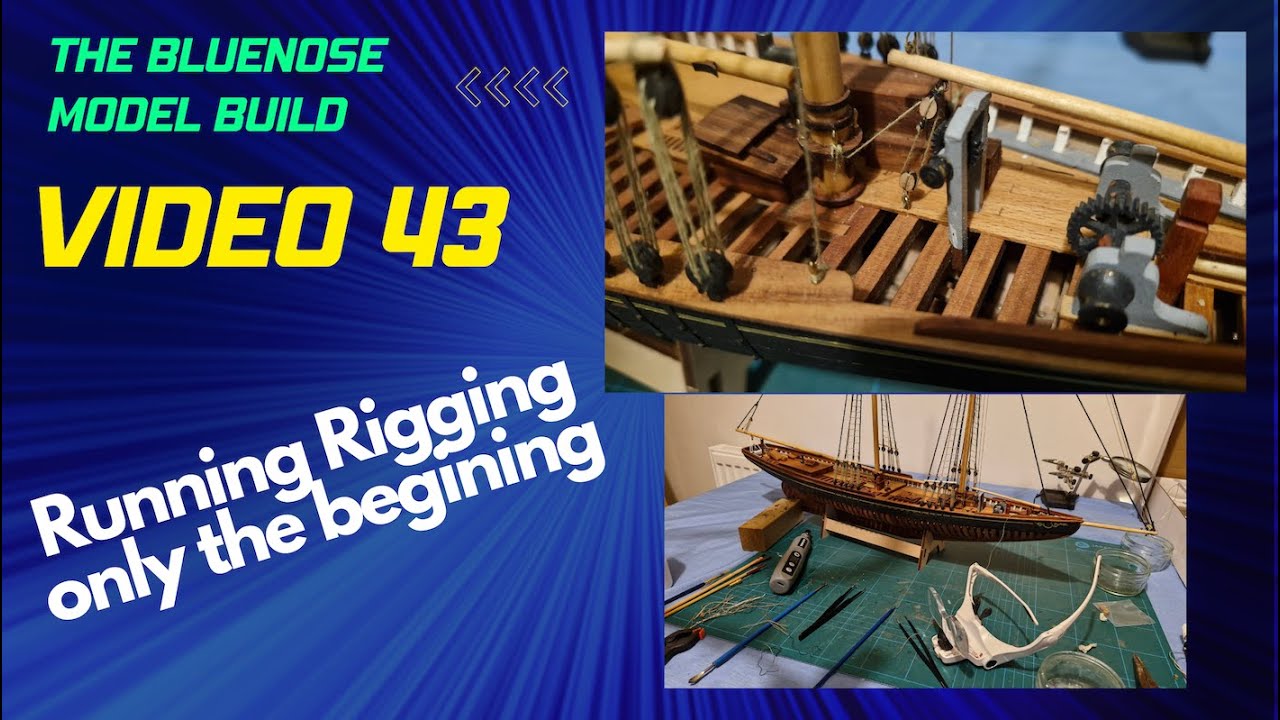 Running rigging, the first of many. - YouTube