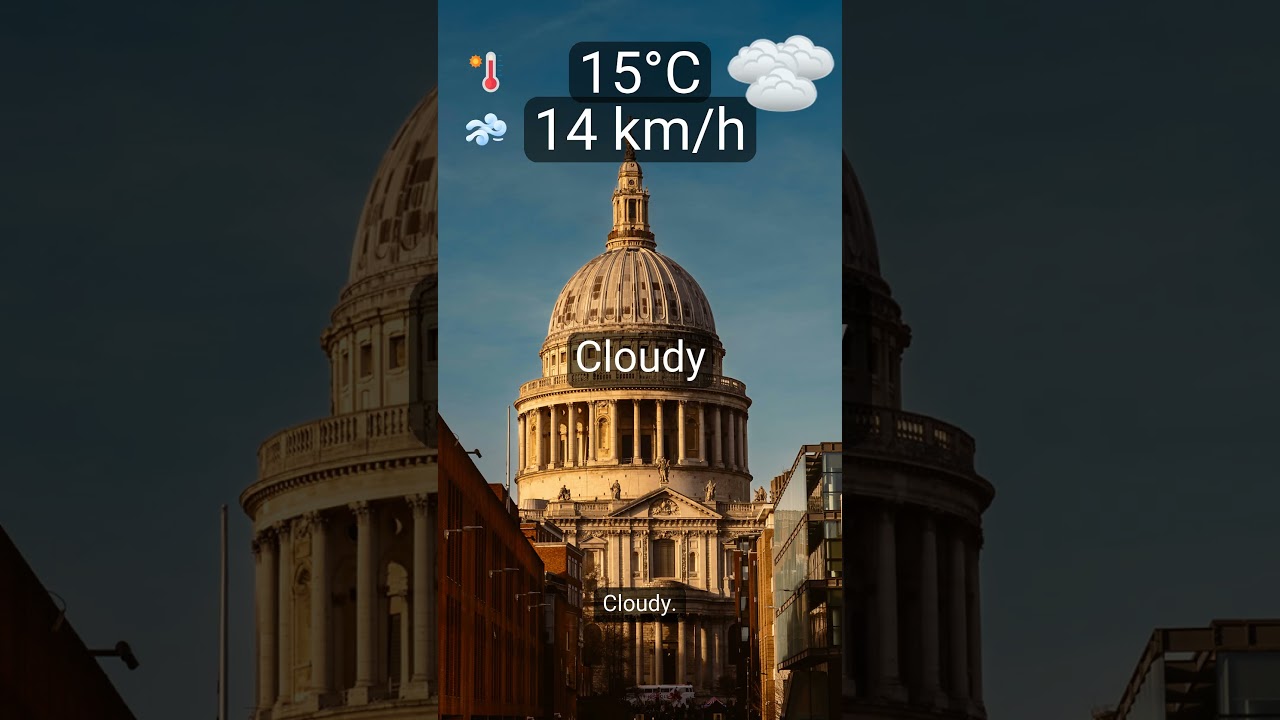 What’s the weather in London? Cloudy, 15°C, wind 14 km/h