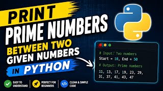 Print Prime Numbers In Python#python #pythonprogramming #computerscience #computerengineering 