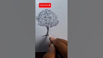 Easy Tree Drawing technique #shorts #tree #drawing
