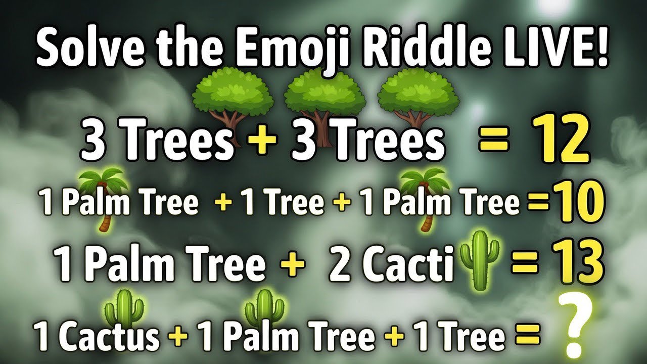 Mind-Bending Plant Emoji Puzzle: Solve the Riddle Live! 🌳🌴🌵 = ?