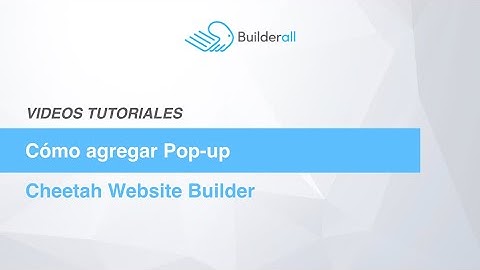 Cheetah - Cómo agregar pop-up