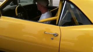1969 Chevrolet Camaro with a ZZ572/720r startup,  idle,  then idle away through the parking lot.