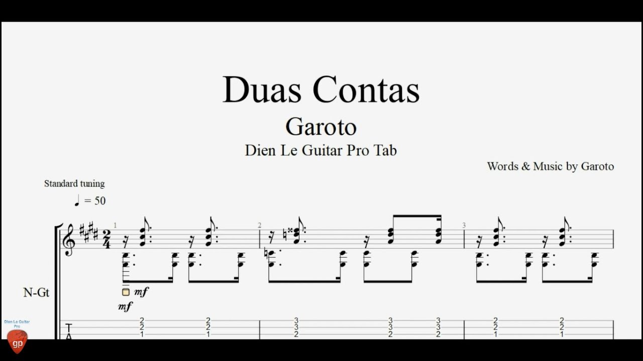 Garoto Duas Contas Guitar Tutorial + TAB YouTube