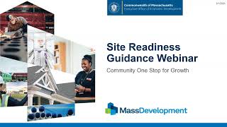 FY25 Community One Stop for Growth Program Webinar - Site Readiness Program