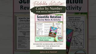Scientific Notation - Exponents Review Notes and Color by Number Activity