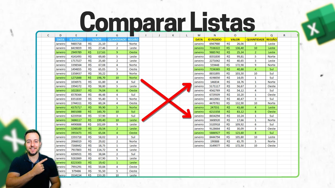 Como Comparar Listas no Excel e Encontrar Diferenças e Semelhanças entre Planilhas Tabelas