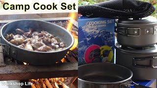 Camping cook set, DS-300, Unbox, and test run over a wood fire.