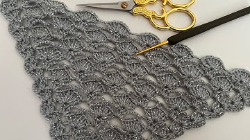 BEAUTİFUL 💯😍 Easy Crochet Triangle Shawl Pattern / Üçgen Şal Modelleri