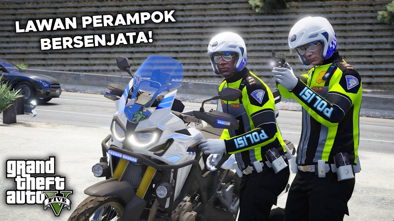Aksi Polantas Lawan Perampok Bersenjata! GTA 5 Mod Polisi Indonesia
