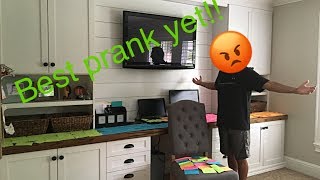 1000 Sticky note prank on Dads Office!