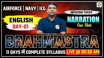 Narration OneShot for Airforce ICG | Airforce English Classes | Airforce English Topic Wise Practice