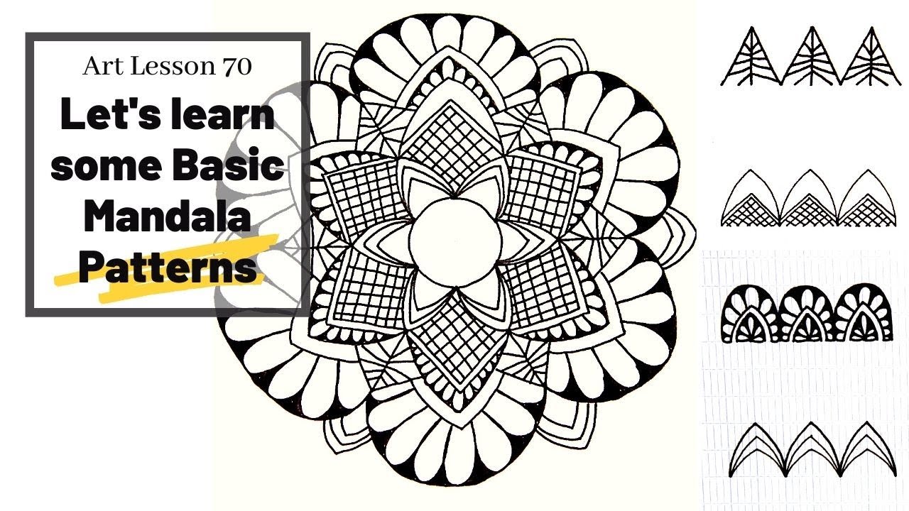 BASIC MANDALA FOR BEGINNERS/ FOUR EASY MANDALA PATTERNS & ONE MANDALA