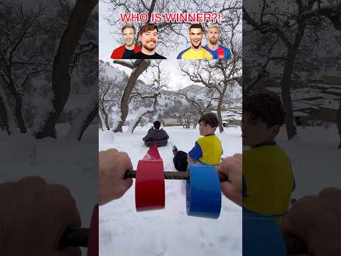 Which Team Is Faster?! Team Messi or Team MrBeast?! #trending #youtuber #shorts