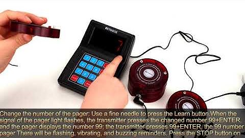 Retekess TD165(SU668) Restaurant Wireless Paging System Pager System 1*Transmitter&10*Coaster Pager