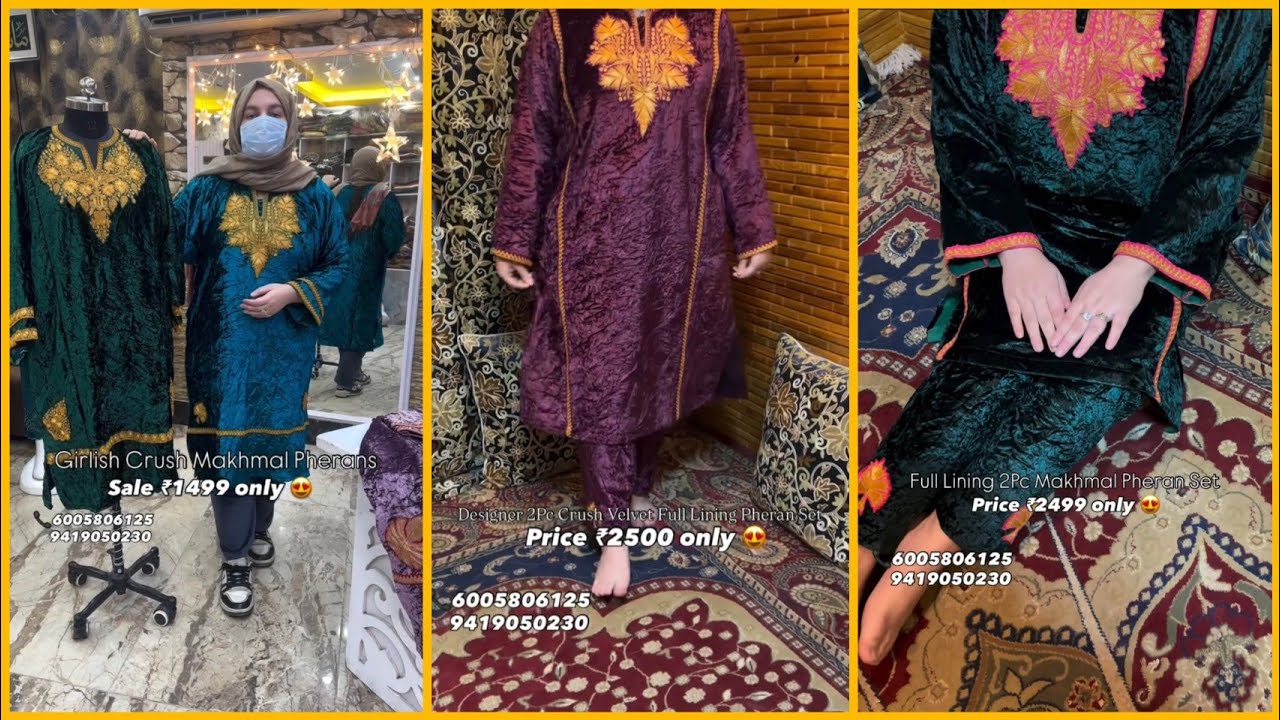 Girlish Crush Makhmal Pherans 🍁|| Tilla work Kashmiri Pheran 