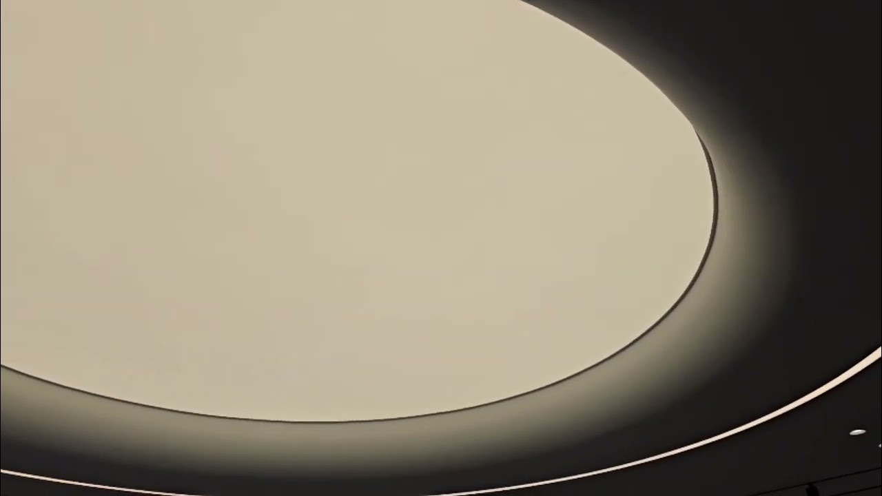 Stretch ceiling translucent with backlight || before and after the PVC membrane installation 