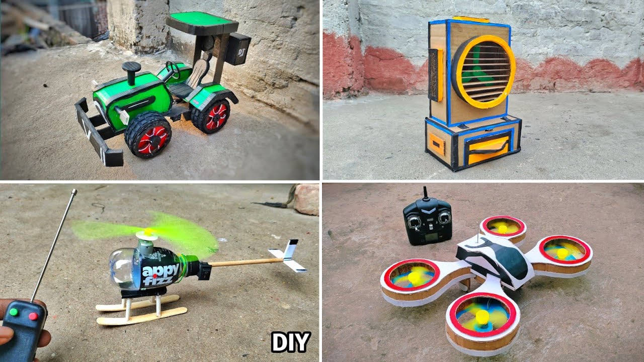 4 Amazing DIY TOYS| 4 Cardboard Awesome TOYS | Plastic Bottle Helicopter - DIY