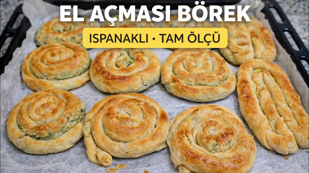 Çıtır Çıtır El Açması Ispanaklı Börek 🥬 Kat Kat Lezzet!