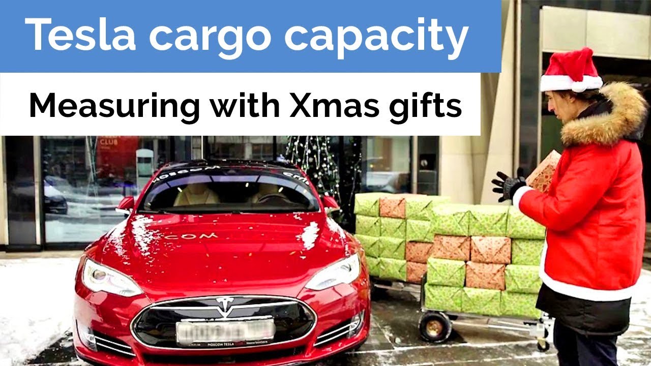 Measuring Tesla cargo space with gifts