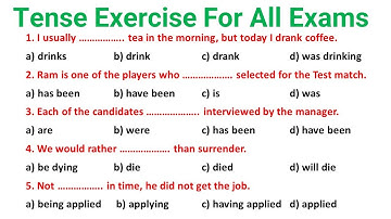 Tense Exercise For All Exams | Tense in English Grammar