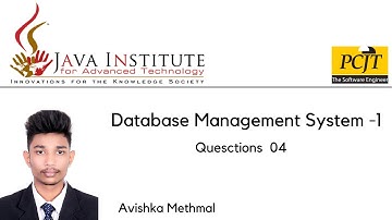 opportunistic database  a Many-to-Many Relationship/DBMS Quesctions4/Java Institute/Avishka Methmal/