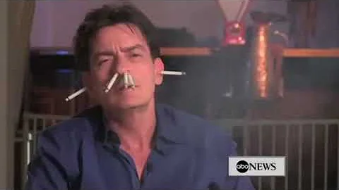Charlie Sheen smoking a normal amount of cigarettes