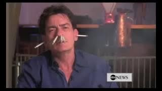 Charlie Sheen smoking a normal amount of cigarettes