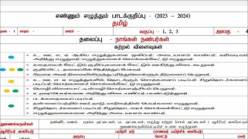 Ennum Ezhuthum term 1 lesson plan July 2nd week unit 2 standard 1 to 3